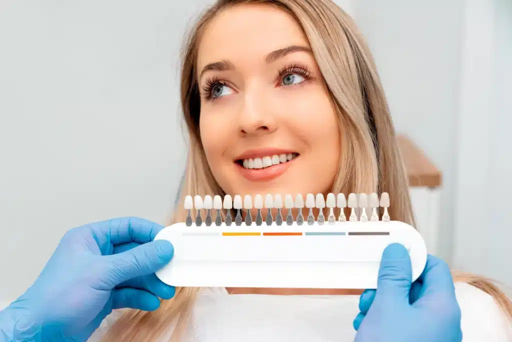 cosmetic dentist alpharetta explains proceure to patient