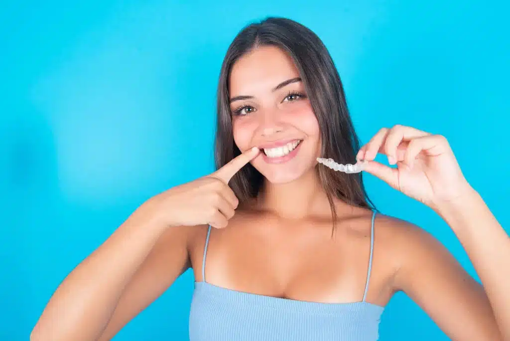 girl about to wear invisalign alpharetta ga